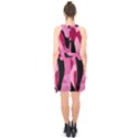 Hot Pink Camo Halter Collar Waist Tie Chiffon Dress View2