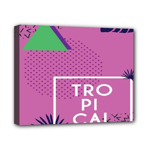 Behance Feelings Beauty Polka Dots Leaf Triangle Tropical Pink Canvas 10  X 8 