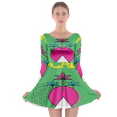 Behance Feelings Beauty Local Polka Dots Green Long Sleeve Skater Dress