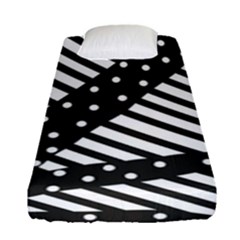 Ambiguous Stripes Line Polka Dots Black Fitted Sheet (single Size)