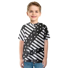 Ambiguous Stripes Line Polka Dots Black Kids  Sport Mesh Tee