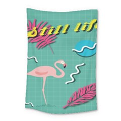 Behance Feelings Beauty Flamingo Bird Still Life Leaf Green Pink Red Small Tapestry by Mariart