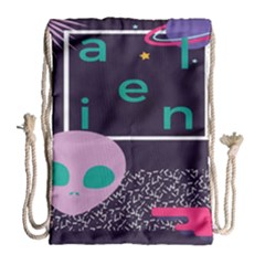 Behance Feelings Beauty Space Alien Star Galaxy Drawstring Bag (large) by Mariart