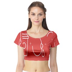 Caffeine And Breastfeeding Coffee Nursing Red Sign Short Sleeve Crop Top (tight Fit)