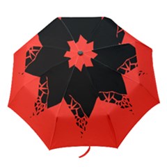 Broken Heart Tease Black Red Folding Umbrellas by Mariart