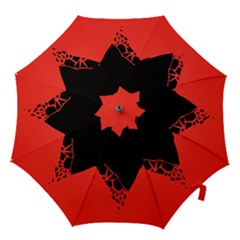Broken Heart Tease Black Red Hook Handle Umbrellas (small)