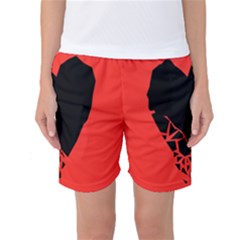 Broken Heart Tease Black Red Women s Basketball Shorts by Mariart