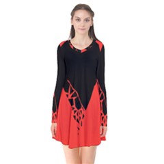 Broken Heart Tease Black Red Flare Dress by Mariart