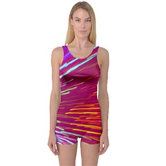 Zoom Colour Motion Blurred Zoom Background With Ray Of Light Hurtling Towards The Viewer One Piece Boyleg Swimsuit by Mariart