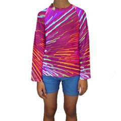 Zoom Colour Motion Blurred Zoom Background With Ray Of Light Hurtling Towards The Viewer Kids  Long Sleeve Swimwear