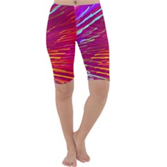 Zoom Colour Motion Blurred Zoom Background With Ray Of Light Hurtling Towards The Viewer Cropped Leggings  by Mariart