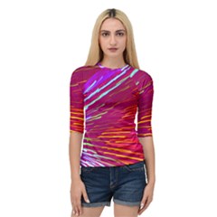 Zoom Colour Motion Blurred Zoom Background With Ray Of Light Hurtling Towards The Viewer Quarter Sleeve Tee