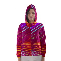 Zoom Colour Motion Blurred Zoom Background With Ray Of Light Hurtling Towards The Viewer Hooded Wind Breaker (women) by Mariart