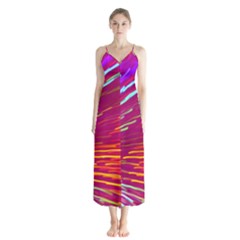 Zoom Colour Motion Blurred Zoom Background With Ray Of Light Hurtling Towards The Viewer Button Up Chiffon Maxi Dress by Mariart