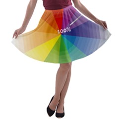 Colour Value Diagram Circle Round A-line Skater Skirt by Mariart