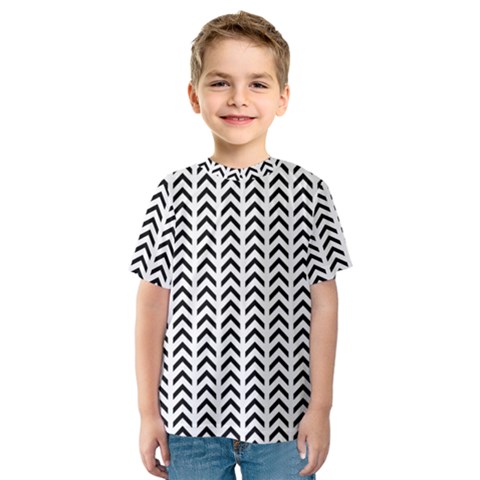 Chevron Triangle Black Kids  Sport Mesh Tee by Mariart