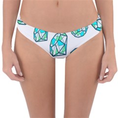 Brilliant Diamond Green Blue White Reversible Hipster Bikini Bottoms by Mariart