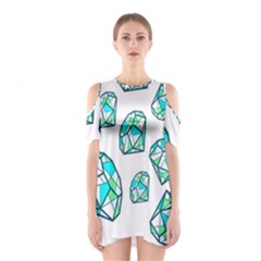 Brilliant Diamond Green Blue White Shoulder Cutout One Piece by Mariart