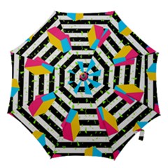 Cube Line Polka Dots Horizontal Triangle Pink Yellow Blue Green Black Flag Hook Handle Umbrellas (medium)
