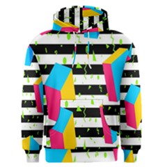 Cube Line Polka Dots Horizontal Triangle Pink Yellow Blue Green Black Flag Men s Pullover Hoodie by Mariart