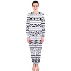 Black White Decorative Ornaments Onepiece Jumpsuit (ladies) 