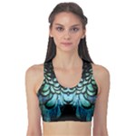 blue and green feather collier Sports Bra