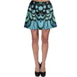 blue and green feather collier Skater Skirt