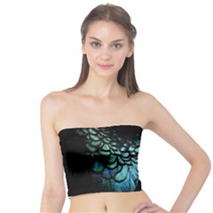 Blue And Green Feather Collier Tube Top by UnicornFashion