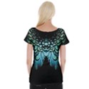blue and green feather collier Women s Cap Sleeve Top View2
