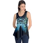 blue and green feather collier Sleeveless Tunic