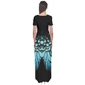 blue and green feather collier Short Sleeve Maxi Dress View2