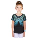 blue and green feather collier Kids  One Piece Tee