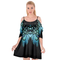 Peacock Cutout Spaghetti Strap Chiffon Dress