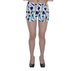 Flowers Duck Legs Line Skinny Shorts by Mariart