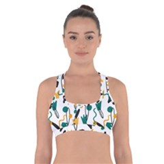 Flowers Duck Legs Line Cross Back Sports Bra