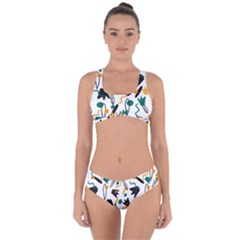 Flowers Duck Legs Line Criss Cross Bikini Set by Mariart