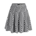 Escher Striped Black And White Plain Vinyl High Waist Skirt View1