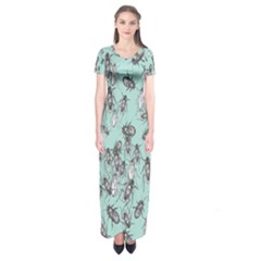 Cockroach Insects Short Sleeve Maxi Dress by Mariart