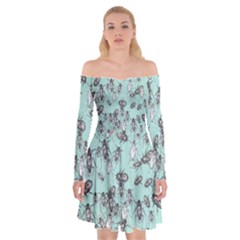 Cockroach Insects Off Shoulder Skater Dress by Mariart