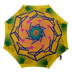 Leaf Star Cube Leaf Polka Dots Circle Behance Feelings Beauty Hook Handle Umbrellas (small) by Mariart