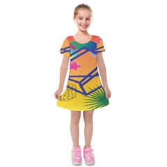 Leaf Star Cube Leaf Polka Dots Circle Behance Feelings Beauty Kids  Short Sleeve Velvet Dress by Mariart