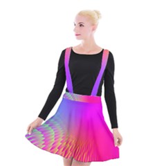 Light Aurora Pink Purple Gold Suspender Skater Skirt