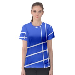 Line Stripes Blue Women s Sport Mesh Tee