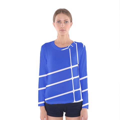 Line Stripes Blue Women s Long Sleeve Tee by Mariart