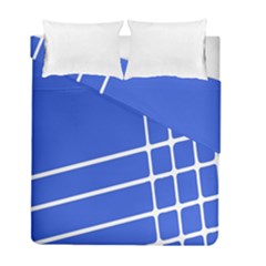 Line Stripes Blue Duvet Cover Double Side (full/ Double Size) by Mariart