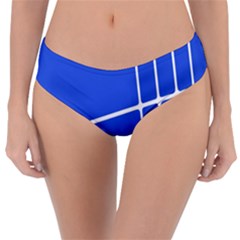 Line Stripes Blue Reversible Classic Bikini Bottoms