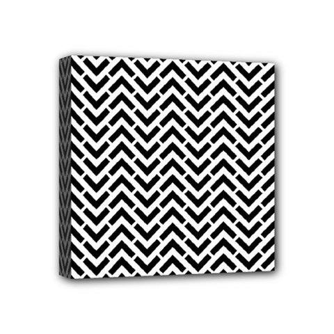 Funky Chevron Stripes Triangles Mini Canvas 4  X 4  by Mariart