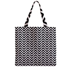 Funky Chevron Stripes Triangles Zipper Grocery Tote Bag