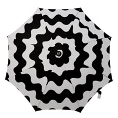 Lokki Cotton White Black Waves Hook Handle Umbrellas (medium) by Mariart