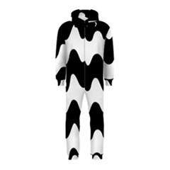 Lokki Cotton White Black Waves Hooded Jumpsuit (kids) by Mariart